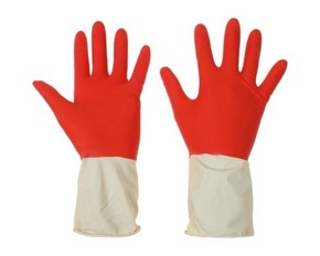 Перчатки резиновые Libry БИКОЛОР СВЕРХПРОЧНЫЕ бело-красные размеры S,M,L,XL