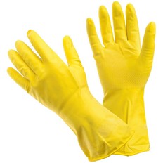Перчатки резиновые Libry с напылением желтые, размеры S,M,L,XL