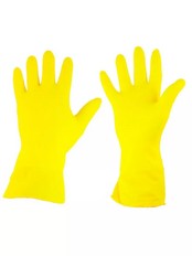 Перчатки резиновые Libry с напылением эластичные желтые, размеры S,M,L,XL